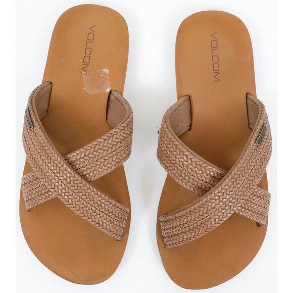 Volcom Women's 8.5 Double Cross Strap Slip On Slide Beach Sandal Surfing Outdoor - Picture 1 of 6